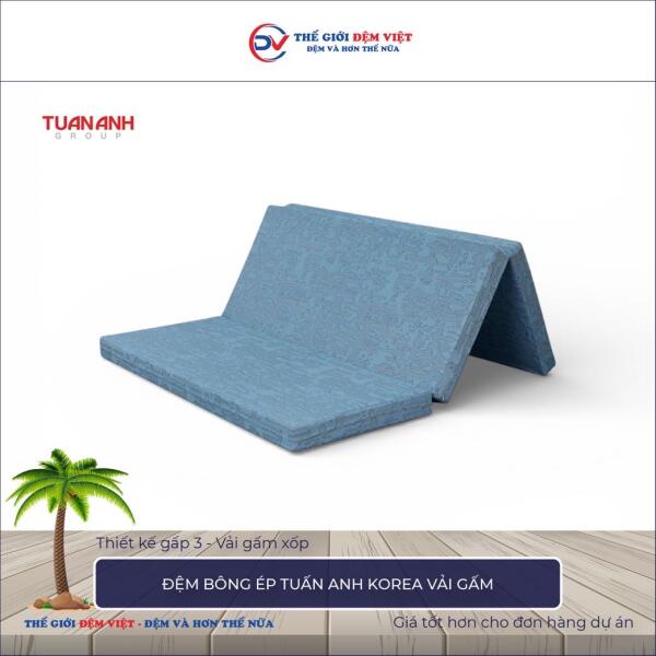 Đệm bông ép Tuấn Anh Korea vải gấm 3